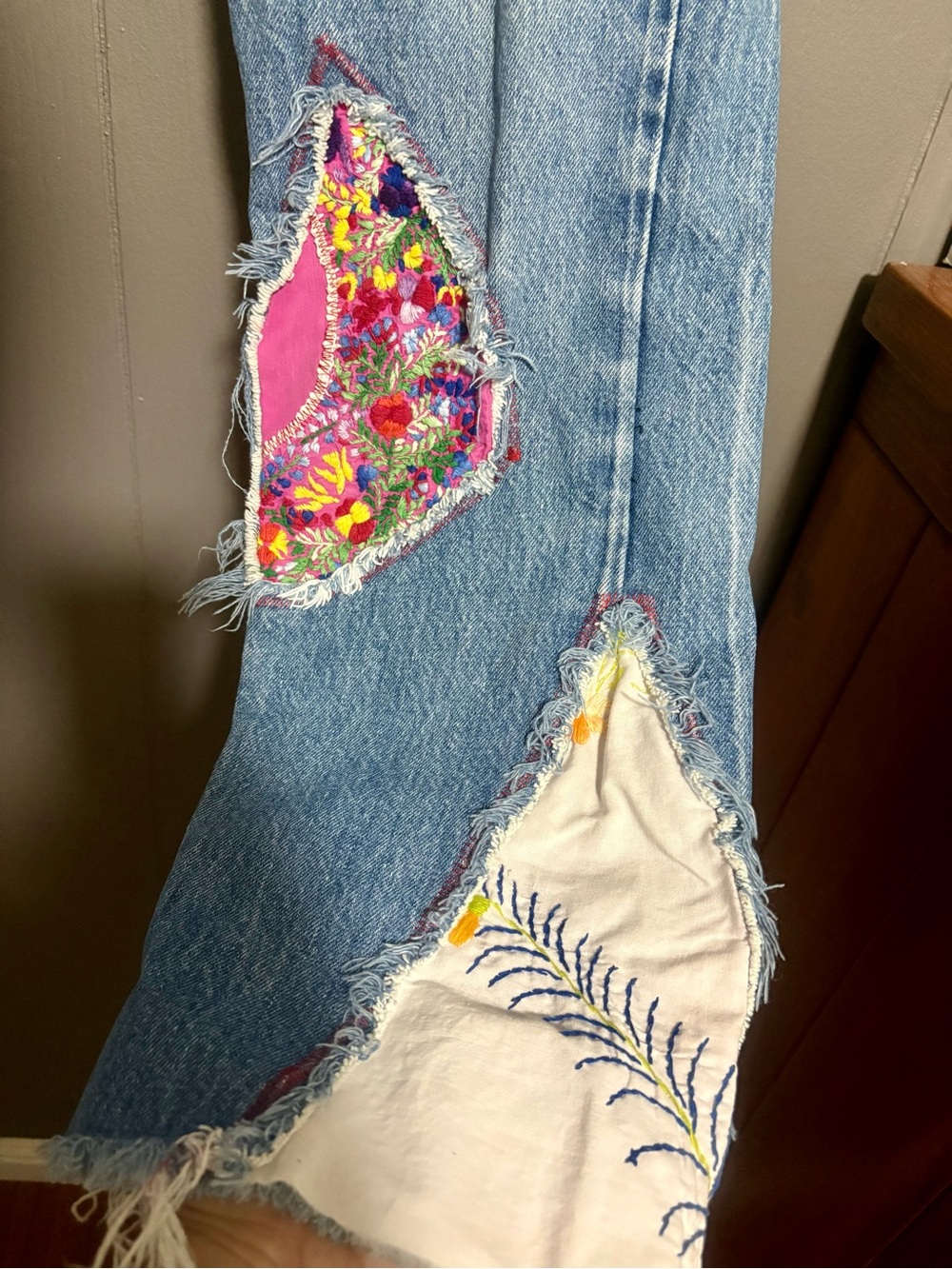 RILEY Blue Patchwork Jeans - Picture 4 of 6